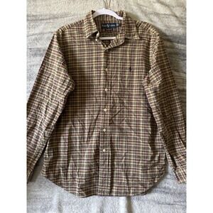 Vintage Ralph Lauren Shirt L Large Button Up Long Sleeve Plaid Men's